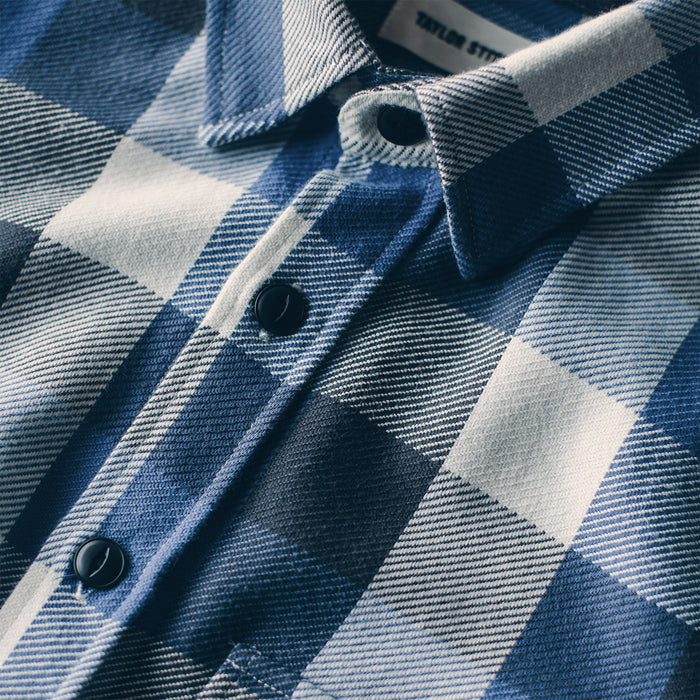 The Moto Utility Shirt in Blue Buffalo Plaid