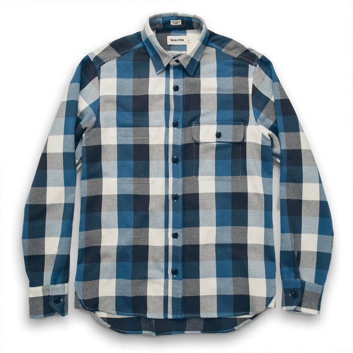 The Moto Utility Shirt in Blue Buffalo Plaid