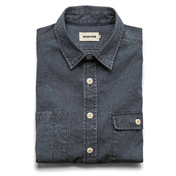 The Moto Utility Shirt in Indigo Pindot