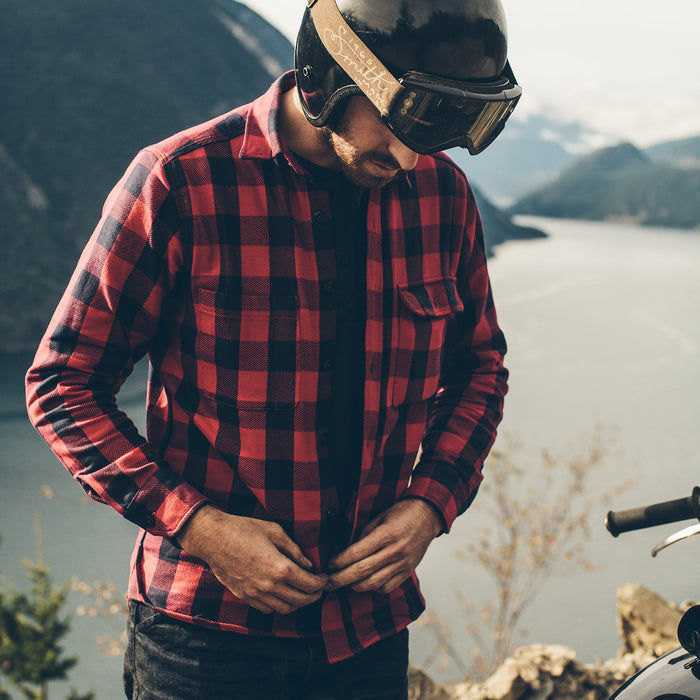 The Moto Utility Shirt in Red Buffalo Plaid