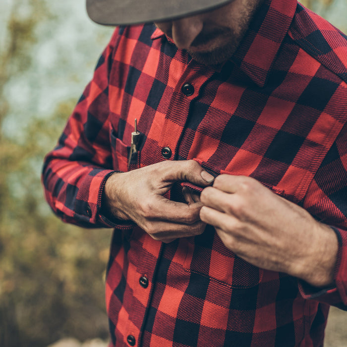 The Moto Utility Shirt in Red Buffalo Plaid