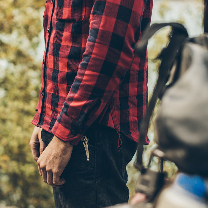 The Moto Utility Shirt in Red Buffalo Plaid
