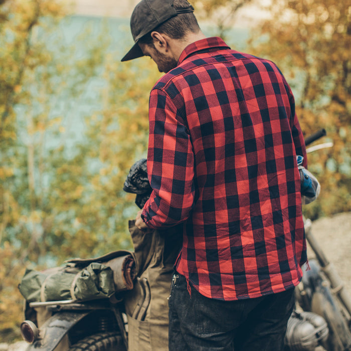 The Moto Utility Shirt in Red Buffalo Plaid