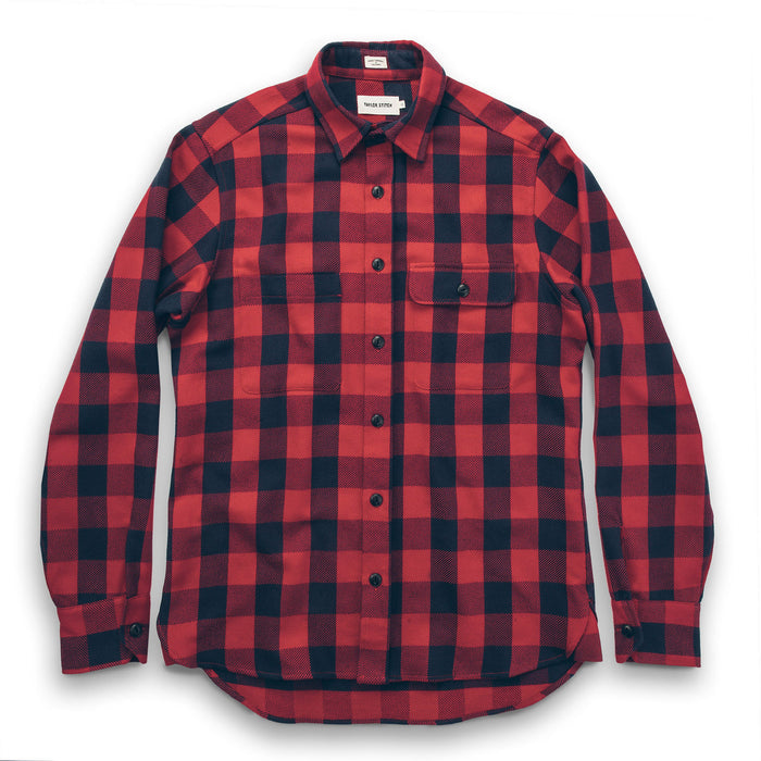 The Moto Utility Shirt in Red Buffalo Plaid