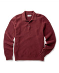 flatlay of The Newton Sweater Polo in Dried Cherry Merino