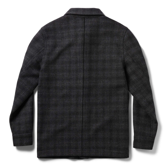 flatlay of The Ojai Jacket in Ash Plaid Wool, shown from the back