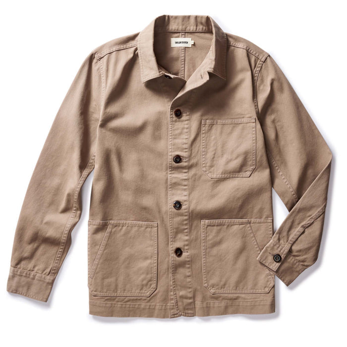 The Ojai Chore Coat in Organic Dried Earth Foundation Twill flatlay