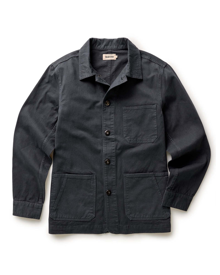 flatlay of The Ojai Chore Jacket in Navy Foundation Twill