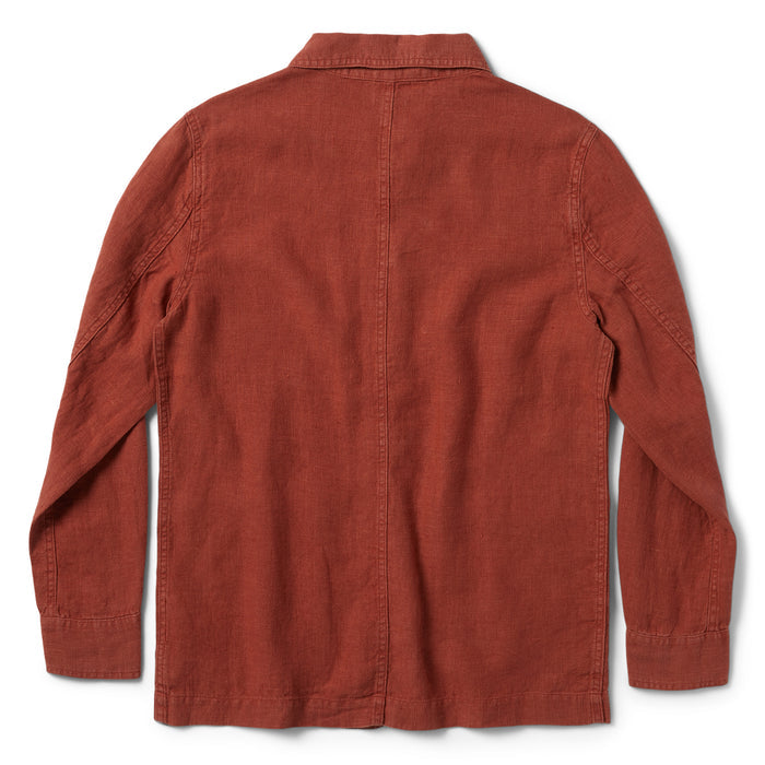 flatlay of the back of The Ojai Jacket in Rust Hemp