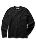 flatlay of The Organic Cotton Crew in Faded Black Waffle