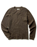 flatlay of The Organic Cotton Waffle Crew in Fatigue Olive