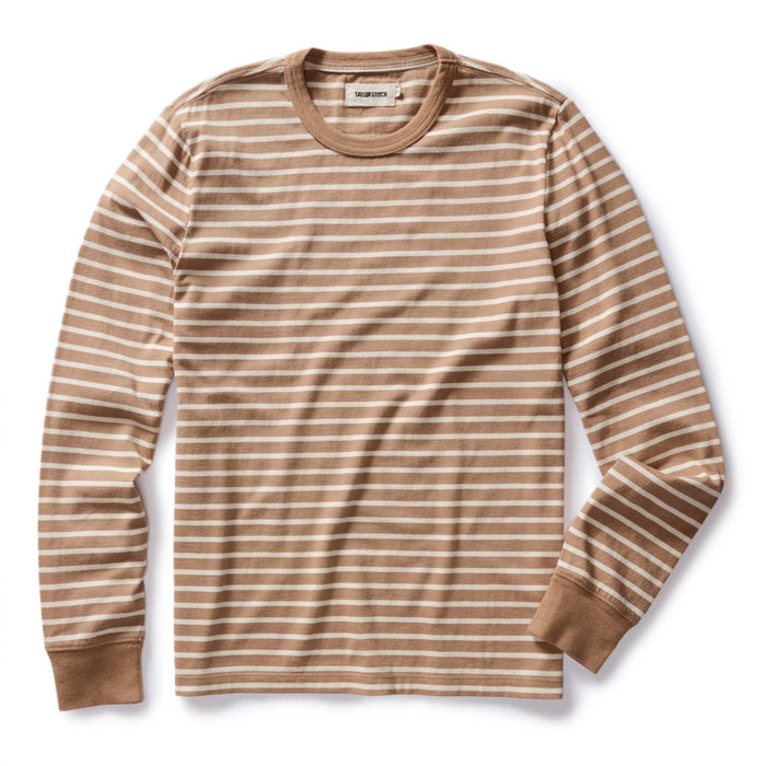 flatlay of The Organic Cotton Long Sleeve Tee in Churro Stripe