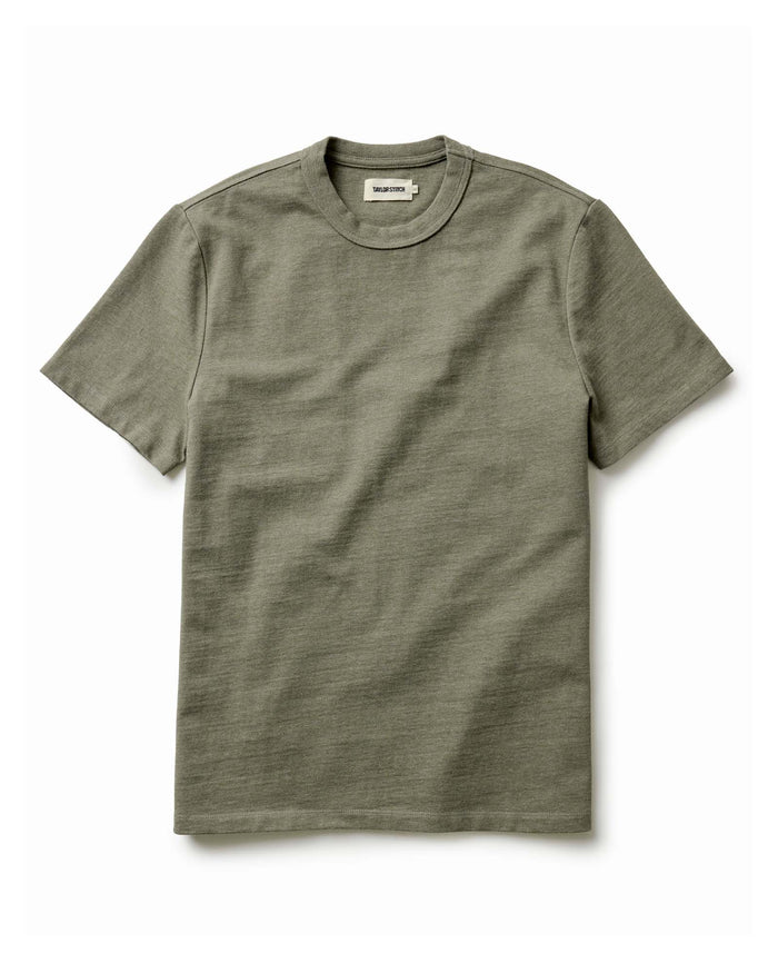 flatlay of The Organic Cotton Shop Tee in Army Twist