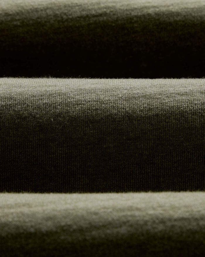 material shot of the sleeve on The Organic Cotton Shop Tee in Army Twist