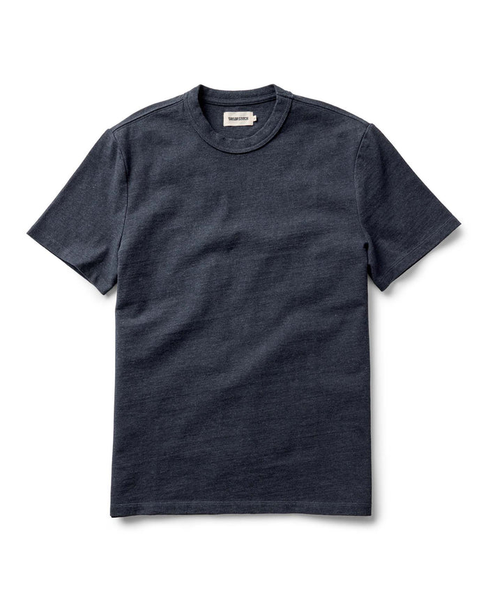 flatlay of The Organic Cotton Shop Tee in Navy Twist