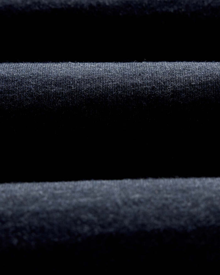 material shot of the fabric on The Organic Cotton Shop Tee in Navy Twist
