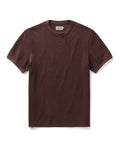 flatlay of The Organic Cotton Short Sleeve Crew in Burgundy Waffle