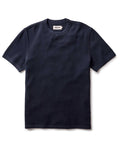 flatlay of The Organic Cotton Short Sleeve Crew in Dark Navy Waffle