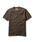 flatlay of The Organic Cotton Short Sleeve Crew in Fatigue Olive Waffle