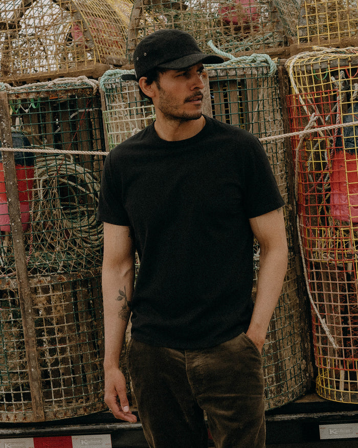 fit model showing off The Organic Cotton Tee in Black