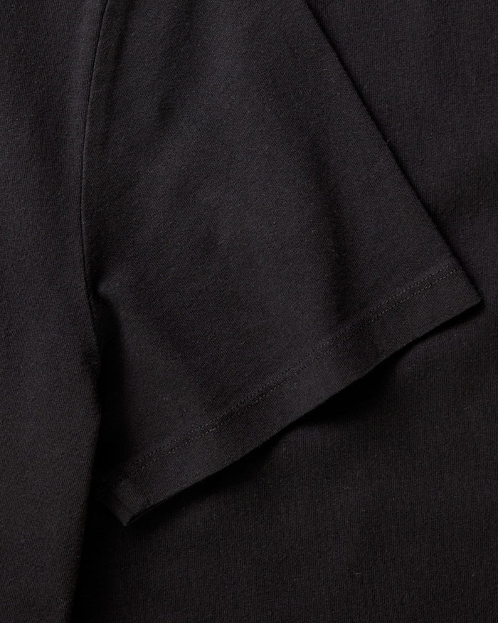 material shot of the sleeves on The Organic Cotton Tee in Black