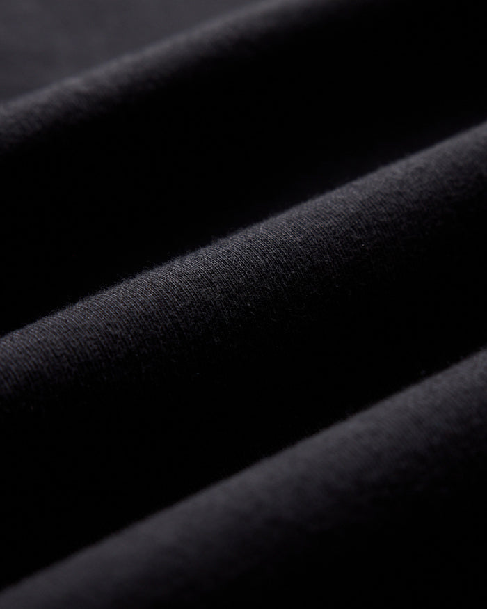 material shot of the fabric on The Organic Cotton Tee in Black