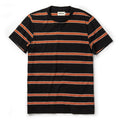 The Organic Cotton Tee in Coal and Rust Stripe