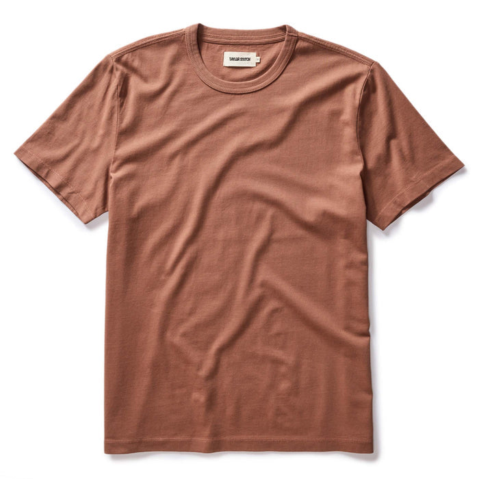 flatlay of The Organic Cotton Tee in Faded Brick