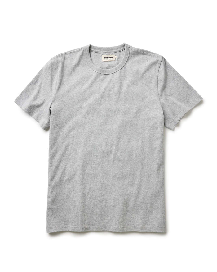 flatlay of The Organic Cotton Tee in Heather Grey