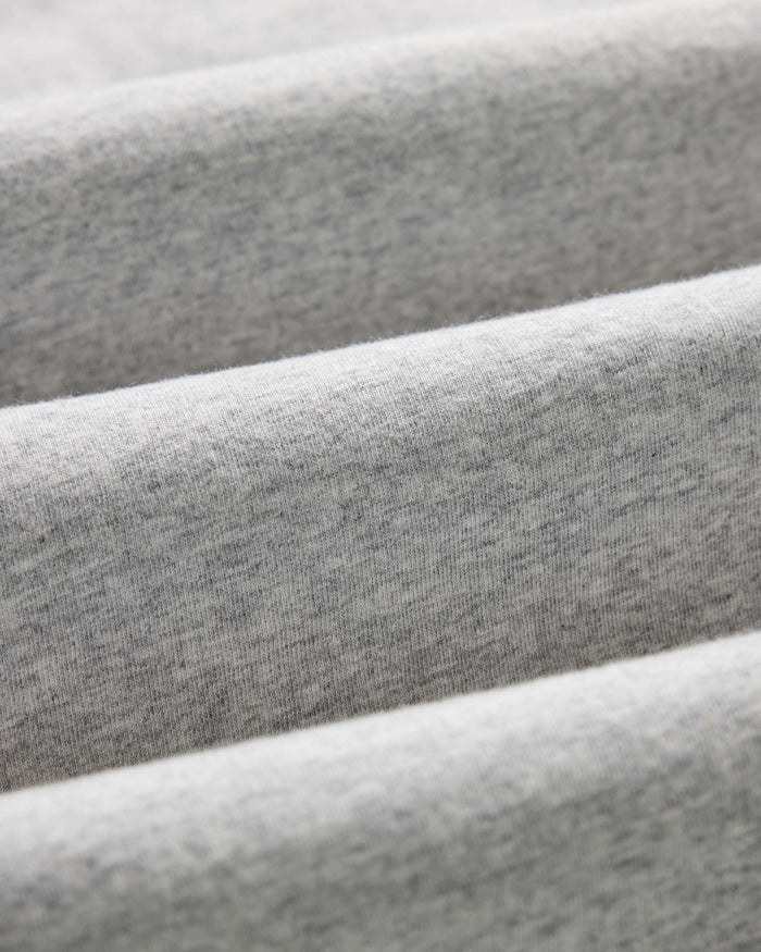 material shot of the fabric on The Organic Cotton Tee in Heather Grey