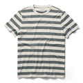 flatlay of The Organic Cotton Tee in Natural and Ocean Stripe