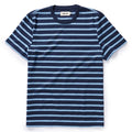 flatlay of The Organic Cotton Tee in Navy Stripe