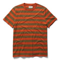flatlay of The Organic Cotton Tee in Rust Stripe