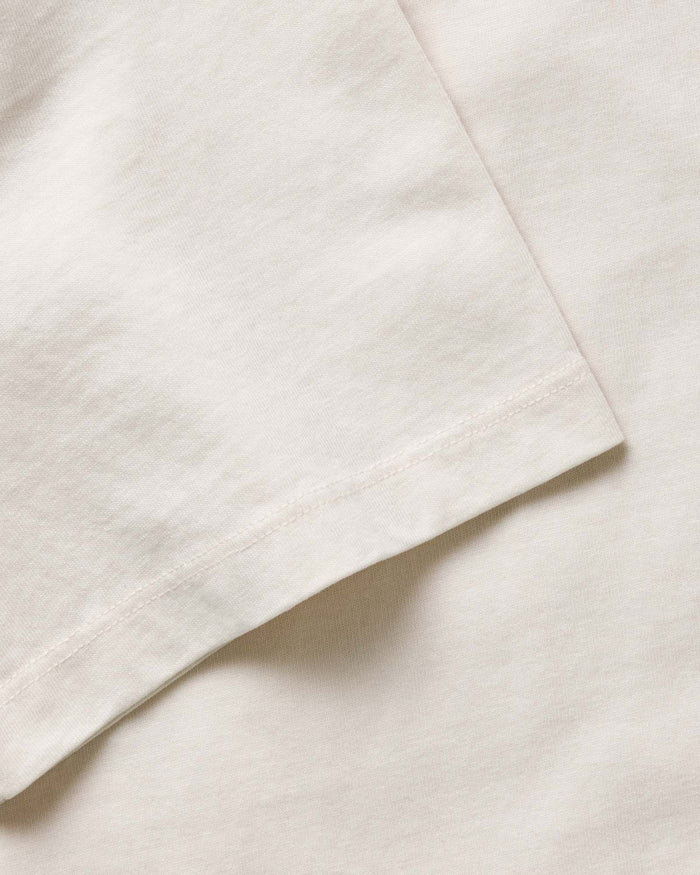 material shot of the neck opening on The Organic Cotton Tee in Vintage White