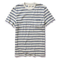 flatlay of The Organic Cotton Tee in Washed Indigo Stripe