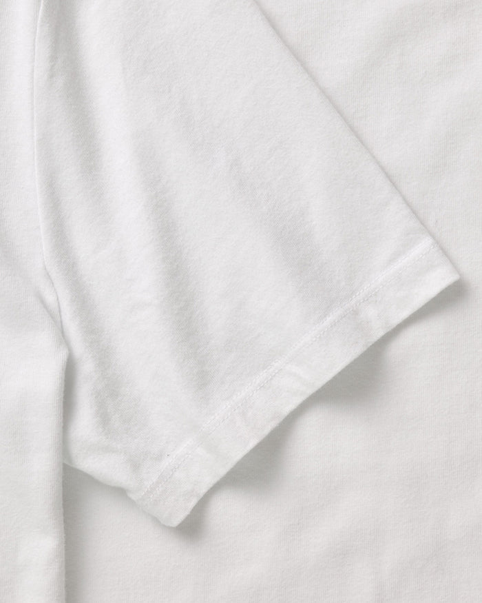 material shot of the sleeves on The Organic Cotton Tee in White