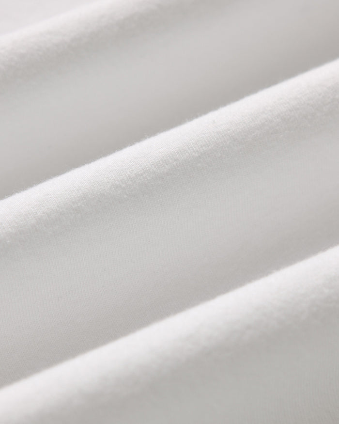 material shot of the fabric on The Organic Cotton Tee in White