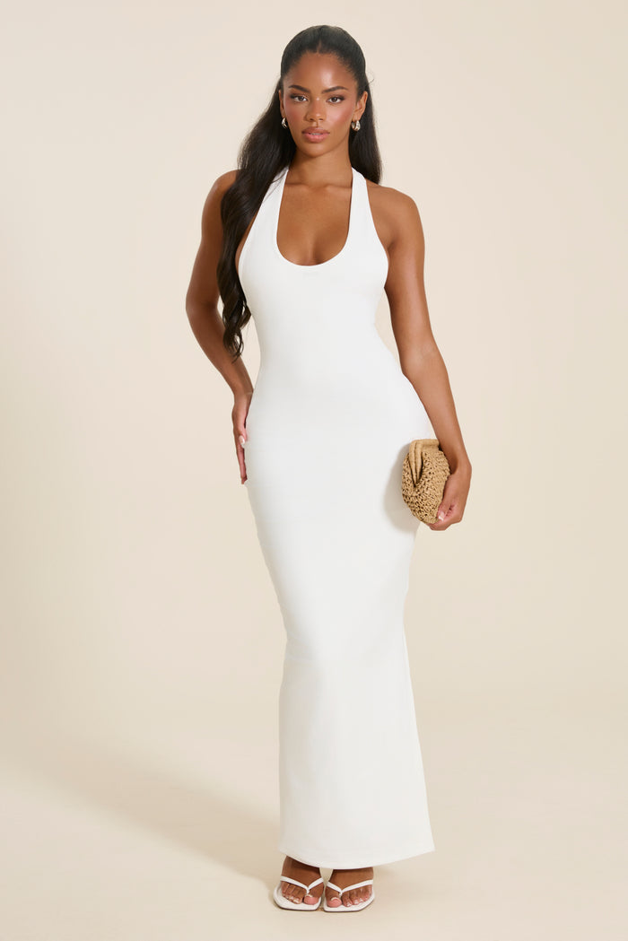 The Oriana Braid Maxi Dress in White