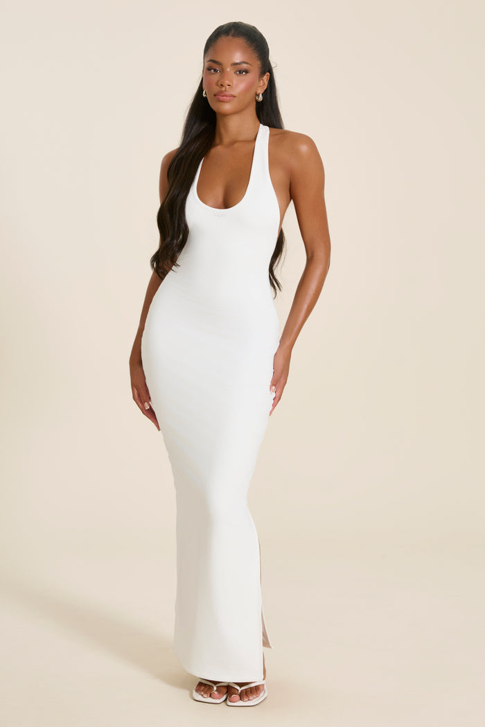 The Oriana Braid Maxi Dress in White