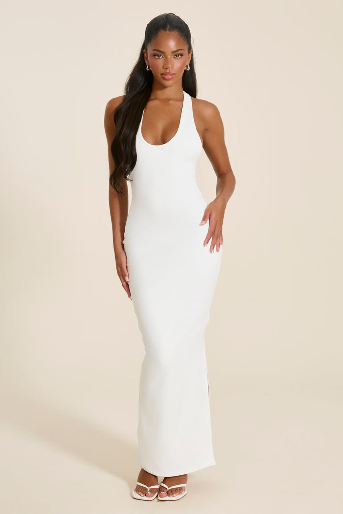The Oriana Braid Maxi Dress in White