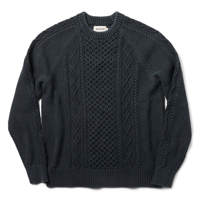 flatlay of The Orr Sweater in Charcoal