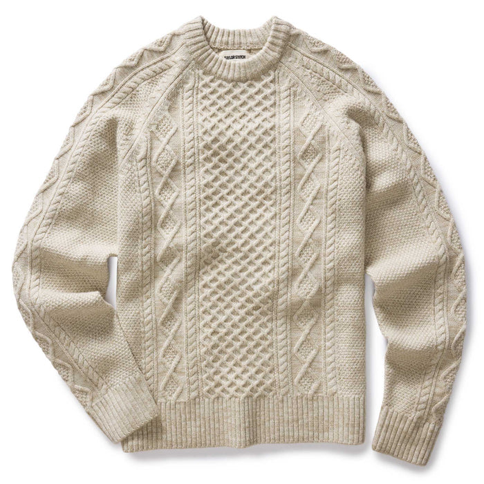 flatlay of The Orr Sweater in Marled Oat Merino