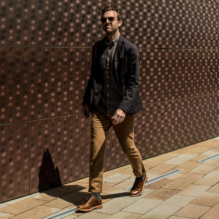 Our fit model walking around town