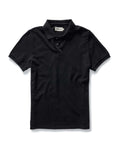 flatlay of The Pacific Polo in Black Indigo Pique