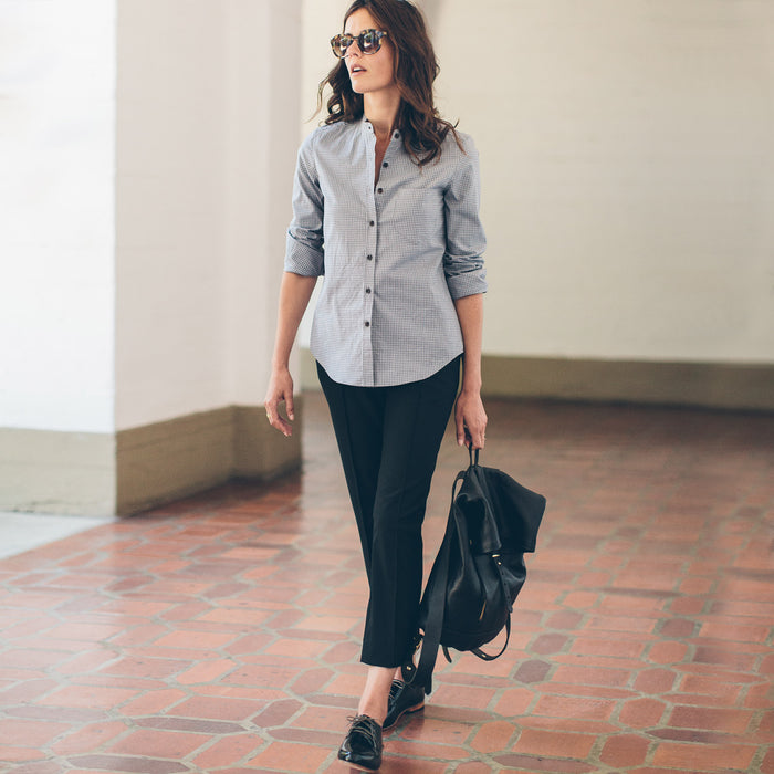 The Piper Shirt in Ash Grey Check