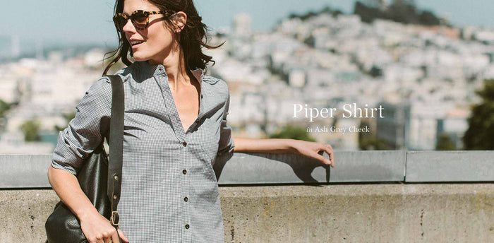 The Piper Shirt in Grey Check workshop header