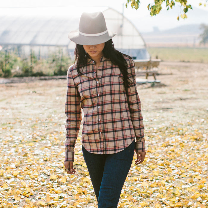 The Piper Shirt in Tan Plaid