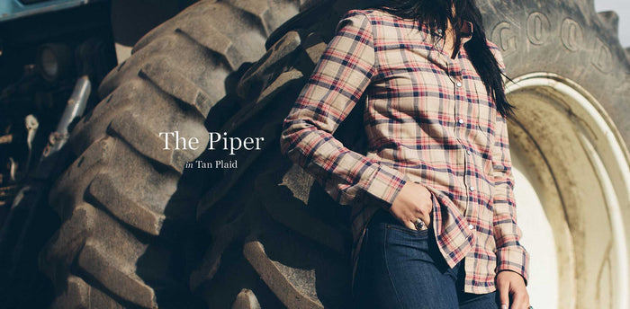 The Piper Shirt in Tan Plaid workshop header