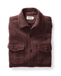 folded flatlay of The Point Shirt in Burgundy Linen Tweed