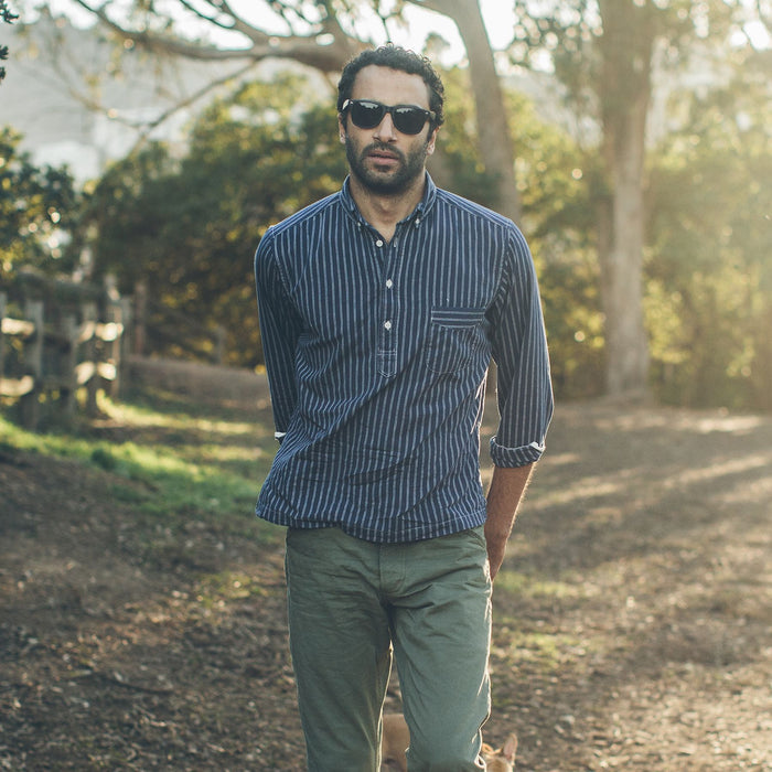 The Popover in Indigo Stripe